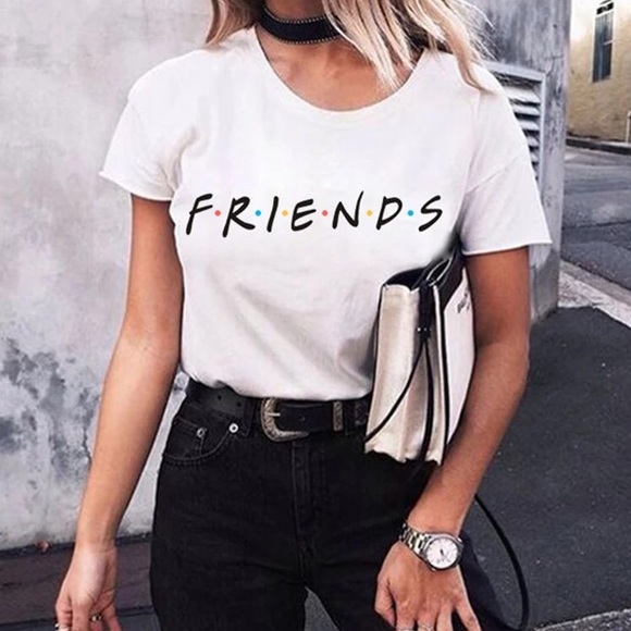 White Graphic print Friends T-shirt - Picture 1 of 4